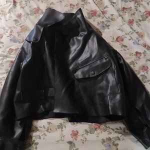 Black Leather Fashion Nova Jacket